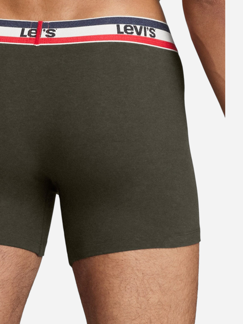 Zestaw majtek męskich typu bokserki bawełnianych 3 szt Levi's Logo Boxer Brief 3P 100002870-009 XL Khaki (8720245437530) - obraz 10