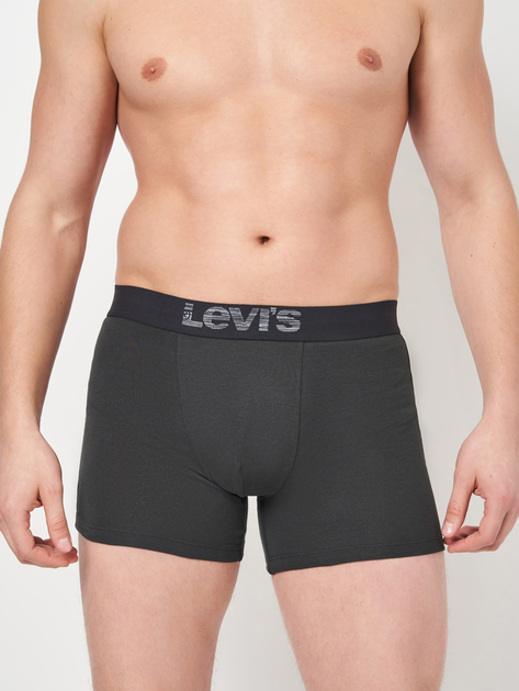 Набір трусів-боксерів чоловічих бавовняних Levi's Opt Ill Boxer Brief Org Co 701203921-007 M 2 шт Сірий/Чорний (8720245183635) - зображення 2