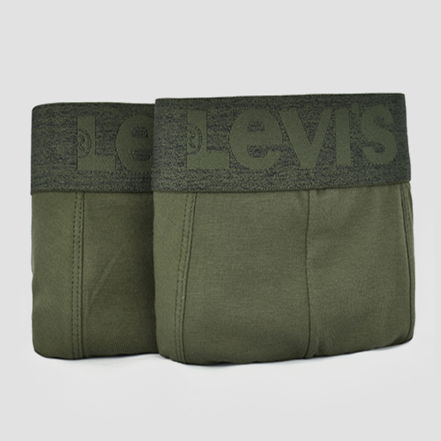 Zestaw majtek męskich typu bokserki bawełnianych 2 szt Levi's Mel Wb Boxer Brief Org Co 2 701203923-003 L Khaki (8720245288828) - obraz 4