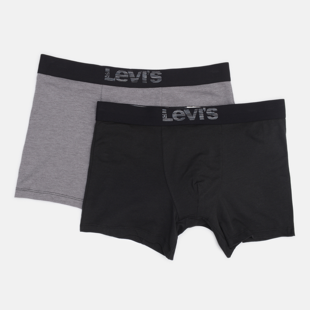 Zestaw majtek męskich typu bokserki bawełnianych 2 szt Levi's Opt Ill Boxer Brief Org Co 701203921-007 L Szary/Czarny (8720245183642) - obraz 6