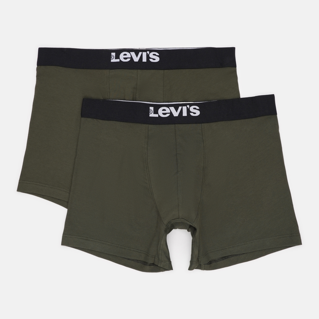 Набір трусів-боксерів чоловічих бавовняних Levi's Sld Basc Boxer Brief Org Co 701222842-012 M 2 шт Хакі (8720245437875) - зображення 1