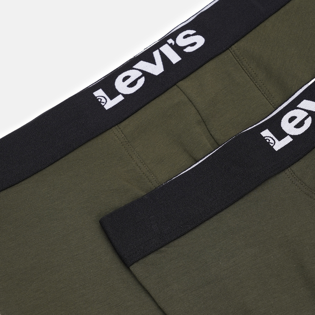 Zestaw majtek męskich typu bokserki bawełnianych 2 szt Levi's Sld Basc Boxer Brief Org Co 701222842-012 L Khaki (8720245437882) - obraz 5