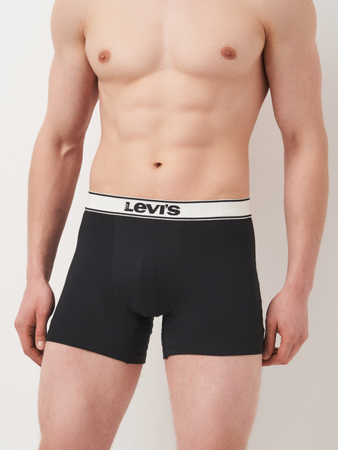 Набір трусів-боксерів чоловічих бавовняних Levi's Vntg Htr Boxer Brief Org Co 701227424-001 M 2 шт Чорний (8720245581202) - зображення 3