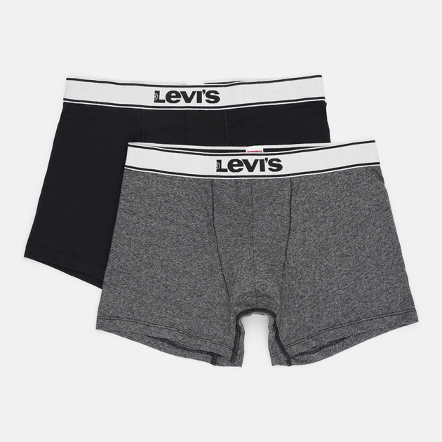 Набір трусів-боксерів чоловічих бавовняних Levi's Vntg Htr Boxer Brief Org Co 701227424-001 L 2 шт Чорний (8720245581219) - зображення 1