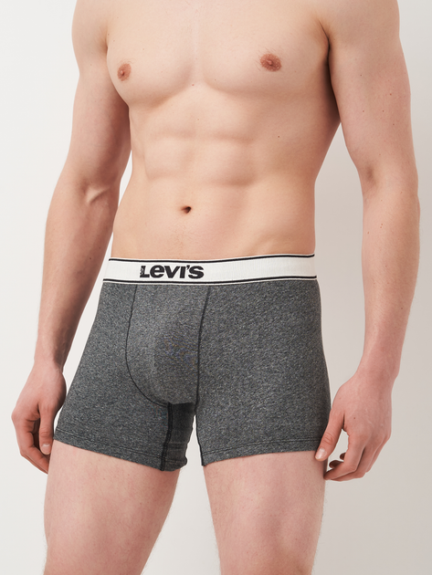 Zestaw majtek męskich typu bokserki bawełnianych 2 szt Levi's Vntg Htr Boxer Brief Org Co 701227424-001 XL Czarny (8720245581226) - obraz 4