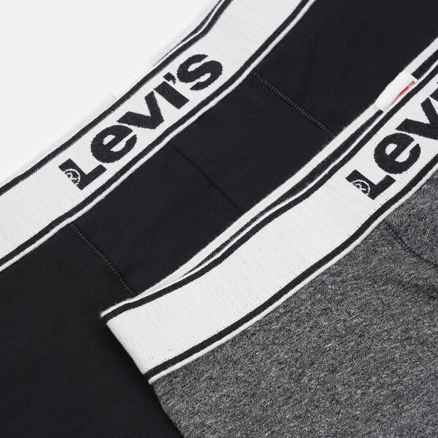 Zestaw majtek męskich typu bokserki bawełnianych 2 szt Levi's Vntg Htr Boxer Brief Org Co 701227424-001 L Czarny (8720245581219) - obraz 6