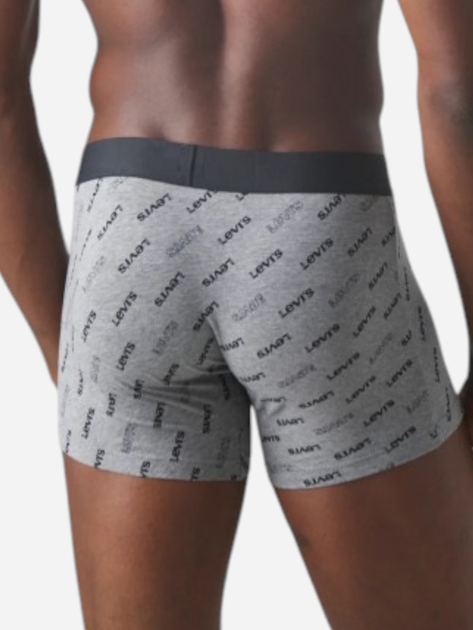 Набір трусів-боксерів чоловічих бавовняних Levi's Logo Aop Boxer Brief Org Co 701227428-002 M 2 шт Сірий (8720245581585) - зображення 4
