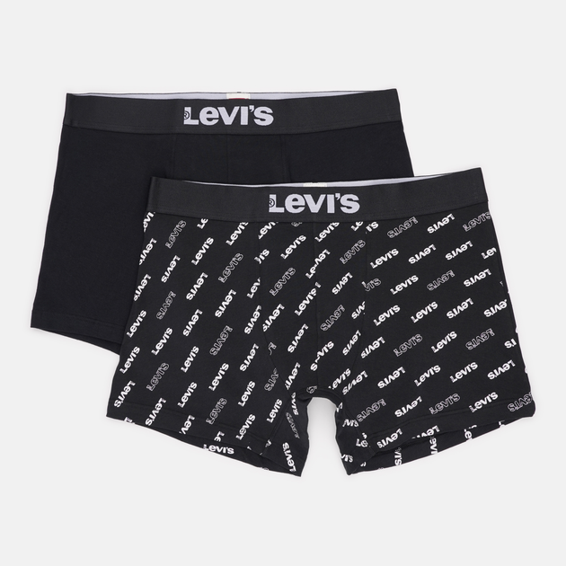 Набір трусів-боксерів чоловічих бавовняних Levi's Logo Aop Boxer Brief Org Co 701227428-003 L 2 шт Чорний (8720245581646) - зображення 1