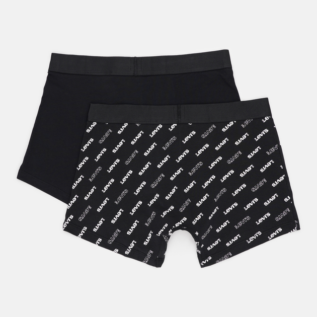 Набір трусів-боксерів чоловічих бавовняних Levi's Logo Aop Boxer Brief Org Co 701227428-003 L 2 шт Чорний (8720245581646) - зображення 2