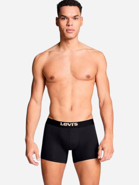 Набір трусів-боксерів чоловічих бавовняних Levi's Plaid Aop Boxer Brief 2P 701229540-001 M 2 шт Чорний/Зелений (8720245657129) - зображення 6