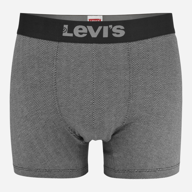 Набір трусів-боксерів чоловічих бавовняних Levi's Herringbone Boxer Brief 2P 701229543-003 L 2 шт Чорний/Сірий (8720245660143) - зображення 2