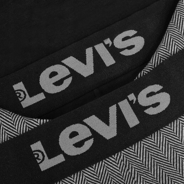 Zestaw majtek męskich typu bokserki bawełnianych 2 szt Levi's Herringbone Boxer Brief 2P 701229543-003 M Czarny/Szary (8720245660150) - obraz 4