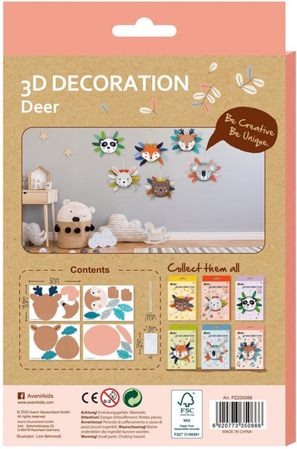 Zestaw dla dziecięcej kreatywności Avenir Dekoracje 3D Jeleń (6920773350666) - obraz 5
