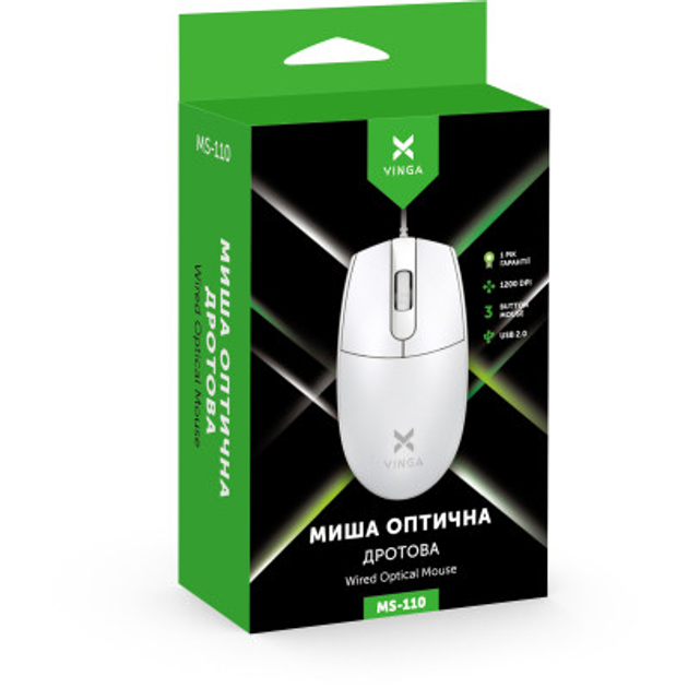 Мышка Vinga MS-110 White - изображение 2