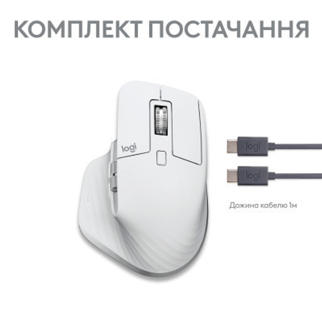 Мышка Logitech MX Master 3S For Mac Performance Wireless Pale Grey (910-006572) - изображение 4