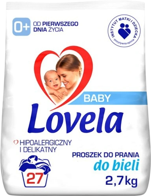 Proszek do prania Lovela Baby hipoalergiczny do bieli dla niemowląt 2 x 2.7 kg (5900627092882/2) - obraz 2