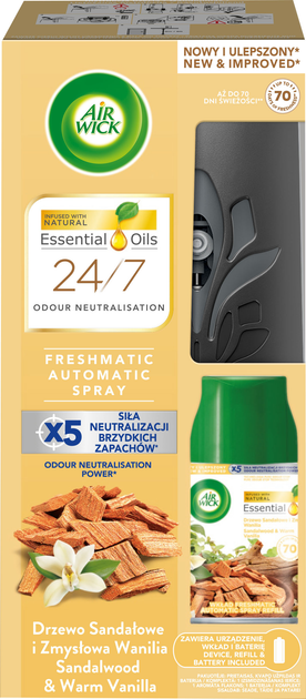 Automatyczny odświeżacz powietrza i wkład Air Wick Freshmatic Drzewo Sandalowe 250 ml (5908252010110) - obraz 1