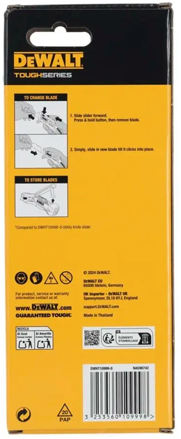 Nóż uniwersalny DeWalt  z wysuwanym ostrzem do prac wykończeniowych (DWHT10999-0) - obraz 14