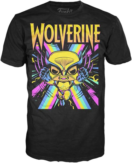 Подарунковий набір Funko Pop! & Tee Marvel Wolverine Black Light Фігурка 9 см + Футболка Розмір S (889698551397) - зображення 5
