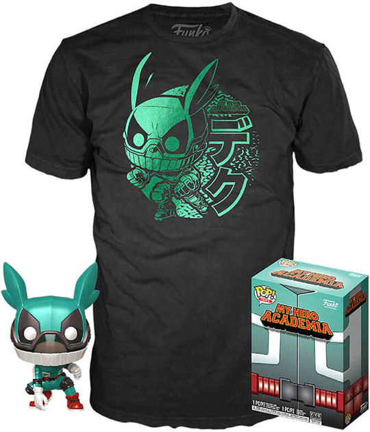 Подарунковий набір Funko Pop! & Tee My Hero Academia Deku with Helmet Фігурка 9 см + Футболка Розмір S (889698491877) - зображення 1