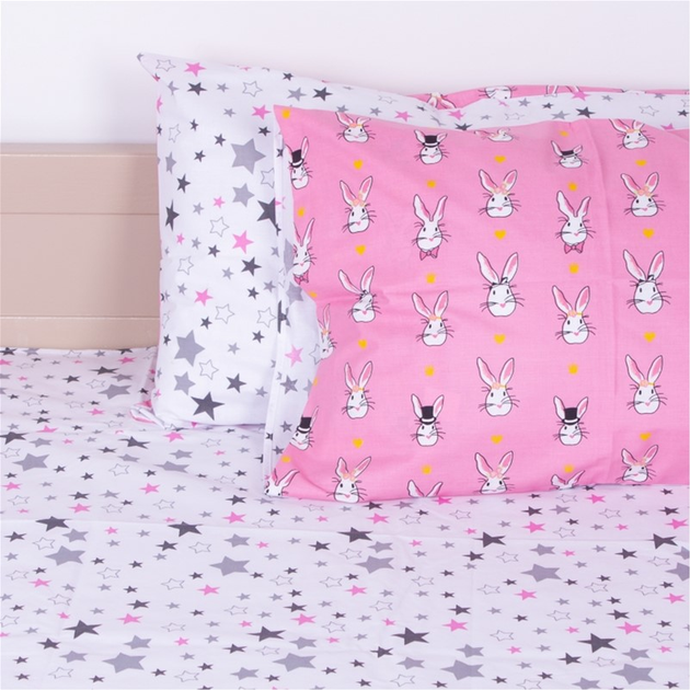 Акція на Наволочка MirSon Ranforce Elite 17-0528 Bunnies pink 50x50 см від Rozetka