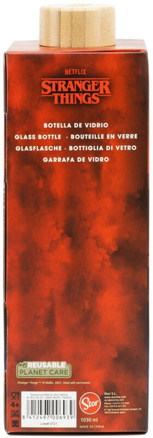 Butelka na napoje Stor Stranger Things Szkło 1030 ml (8412497006939) - obraz 4