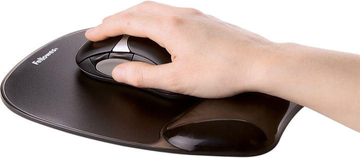 Підкладка під зап'ястя Fellowes Crystal Mouse & Wrist Pad Gel Black (43859527175)  - зображення 4
