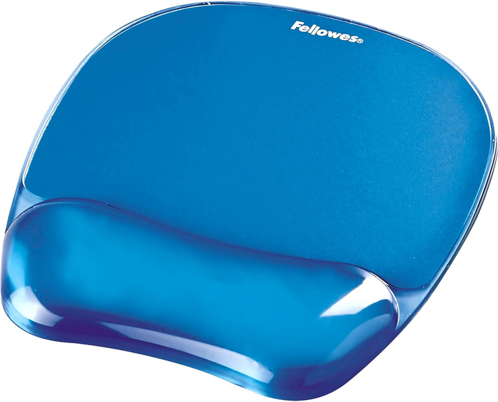 Podkładka pod nadgarstek Fellowes Crystal Mouse & Wrist Pad Gel Cyan (77511911415) - obraz 1