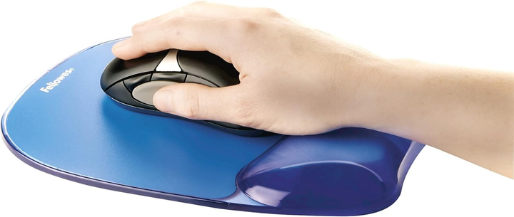 Підкладка під зап'ястя Fellowes Crystal Mouse & Wrist Pad Gel Cyan (77511911415) - зображення 5