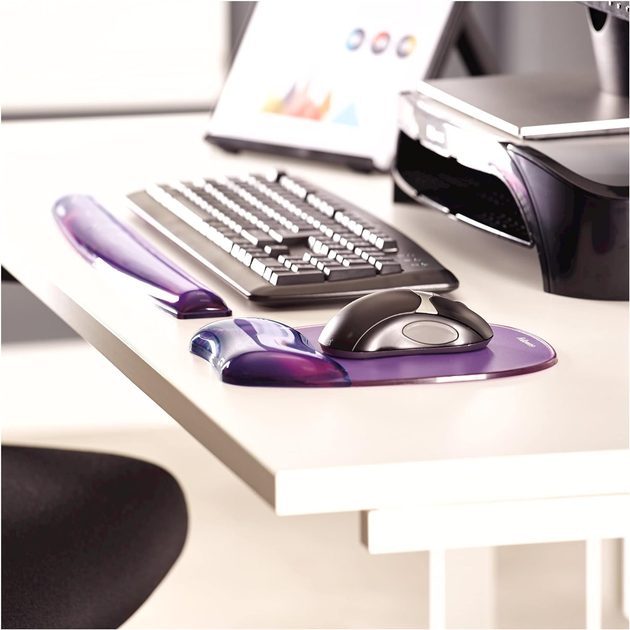 Підкладка під зап'ястя Fellowes Crystal Mouse & Wrist Pad Gel Purple (77511914416)  - зображення 5