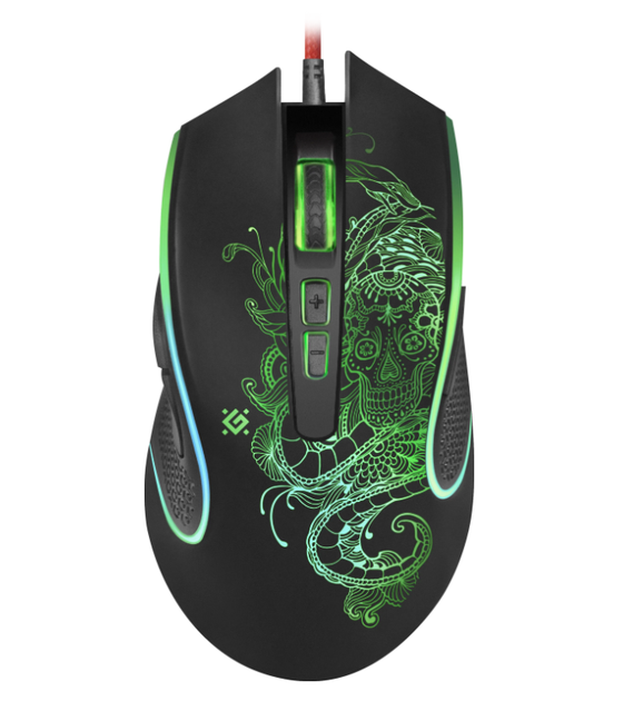 Проводная игровая мышка Defender Venom GM-640L USB 8кн 3200dpi RGB Black (52640) - Фото 3 Проводная игровая мышка Defender Venom GM-640L USB 8кн 3200dpi RGB Black (52640) - изображение 3