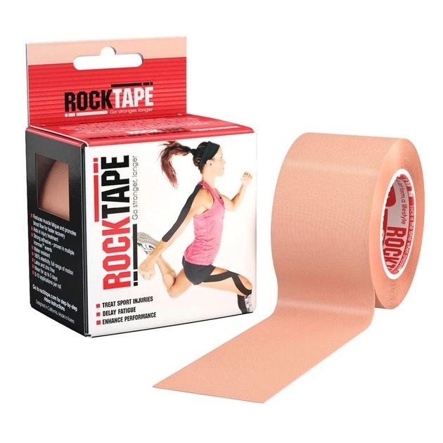 Кінезіо тейп RockTape Standart США 5 см х 5 м бежевий - зображення 1