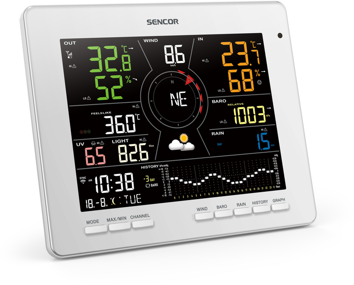 Метеостанция Sencor SWS16600WiFi белый - изображение 17