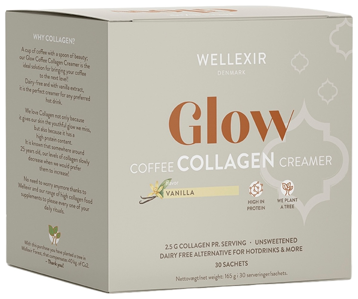 Добавка Wellexir Glow Coffee Collagen Creamer Vanilla 30 саше (5714720931128) - зображення 1