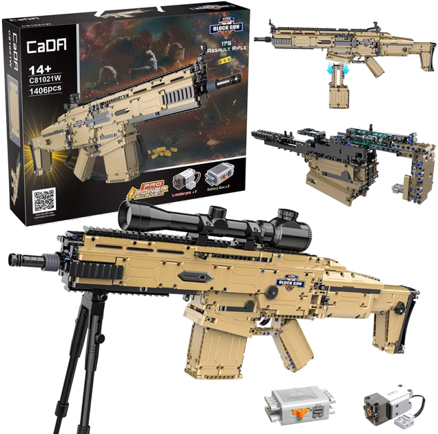 Klocki konstrukcyjne CaDa C81021W Scar Assault Rifle 17S 1406 szt (6948061925495) - obraz 3