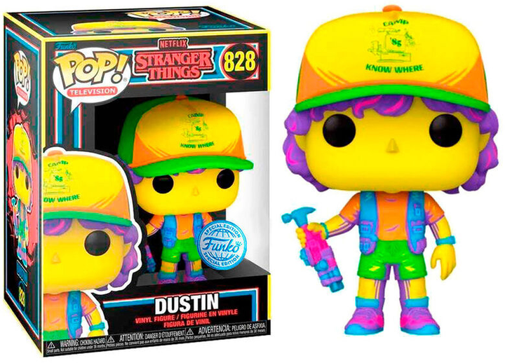 Фігурка Funko Pop! Stranger Things Dustin in Beef Black Light Exclusive 9 см (889698598187) - зображення 3
