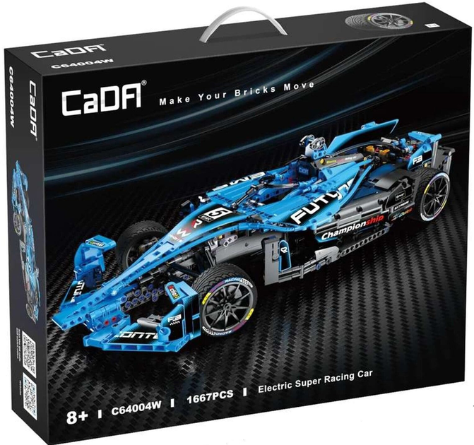 Klocki konstrukcyjne CaDa C64004W Electric Super Racing Car 1:8 1667 szt (6948061927666) - obraz 1