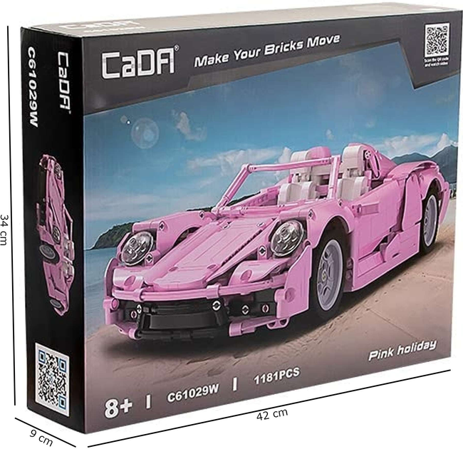 Конструктор CaDa C61029W Кабріолет Pink Holiday 37 см 1181 елемент (6948061925945) - зображення 7
