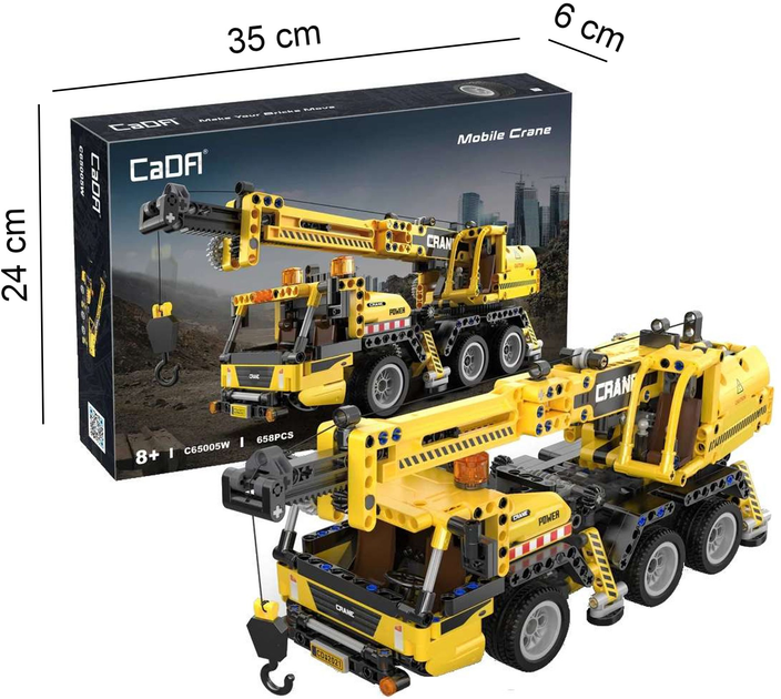Klocki konstrukcyjne CaDa C65005W Mobile Crane 37 cm 658 szt (6948061927598) - obraz 6