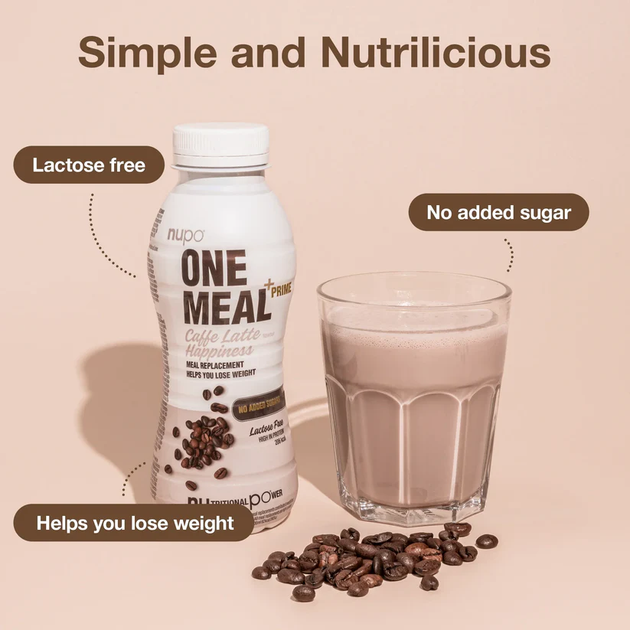 Шейк Nupo One Meal+Prime Caffe Latte Happiness 12 x 330 мл (5715667190005) - зображення 4
