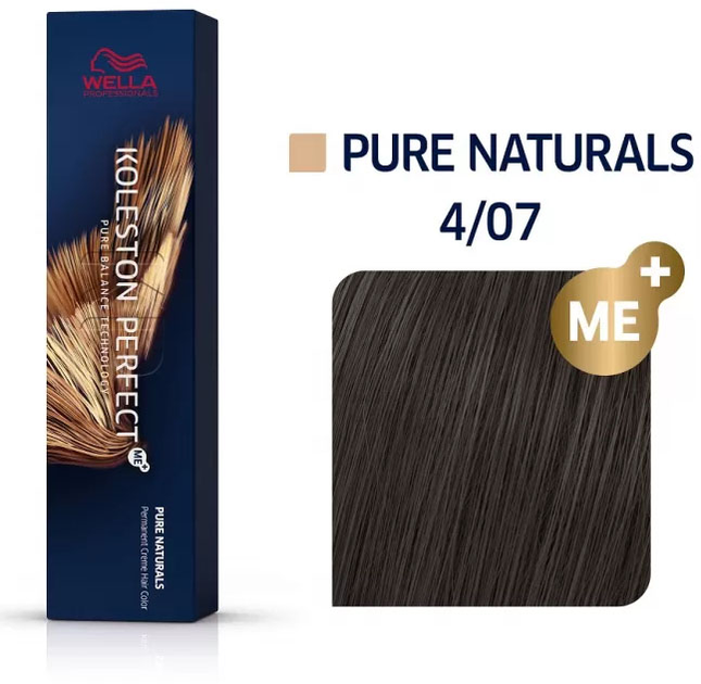 Фарба для волосся Wella Professionals Koleston Perfect Me+ Pure Naturals 4/07 стійка 60 мл (8005610626130) - зображення 1