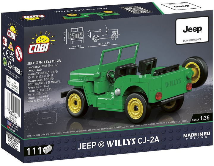 Klocki konstrukcyjne Cobi 24517 Youngtimer Jeep Willys CJ-2A 111 szt (5902251245177) - obraz 3