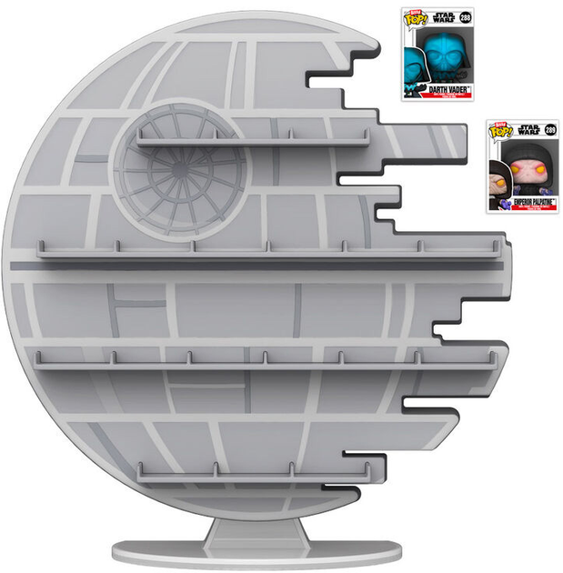 Полиця для демонстрації Funko Bitty Pop! Disney Star Wars Death Star 20 см + Фігурки Імператор Палпатін 2.3 см Дарт Вейдер 2.3 см (889698812931) - зображення 2