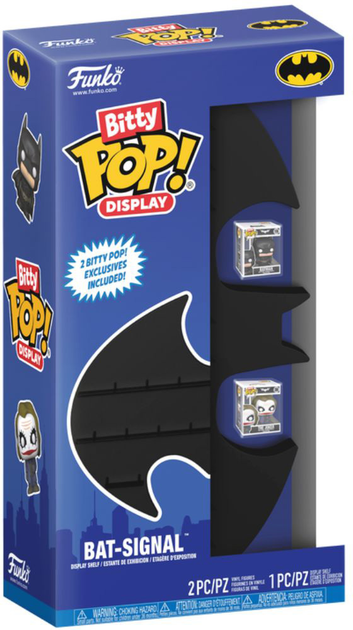 Полиця для демонстрації Funko Bitty Pop! Display DC Bat Signal 19 см + 2 фігурки Bitty Pop! Джокер 2.2 см і Бетмен 2.2 см (889698812900) - зображення 1