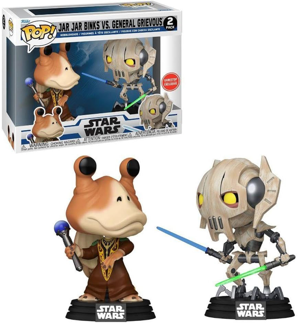 Zestaw figurek Funko Pop! Disney Star Wars Clone Wars Jar Jar Binks VS General Grievous Bobble-Head 2 szt (889698768627) - obraz 2