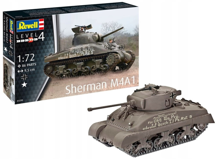 Пластикова модель для складання Revell Танк Sherman M4A1 1:72 (4009803003290) - зображення 2