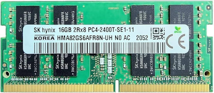 Hynix Advanced DDR4 Memory 16GB 2400MHz SODIMM для ноутбуків, Non-ECC, CL17, 1.2V (HMA82GS6AFR8N-UH) - зображення 1