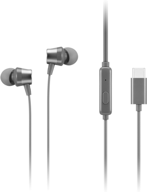 Навушники Lenovo 300 USB-C Wired In-Ear Headphone Grey (GXD1J77353) - зображення 1