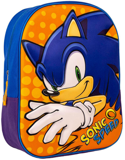 Рюкзак шкільний Cerda Sonic The Hedgehog 3D Sonic Speed 31 см (8445484248364) - зображення 1