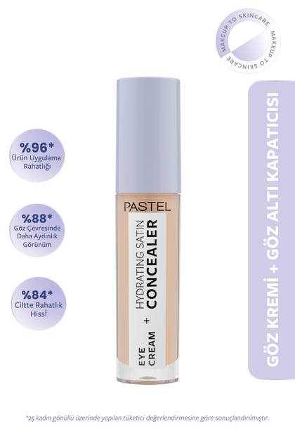 Зволожуючий сатиновий консилер + Крем для повік Pastel Pastel Eye Cream + Hydrating Satin Concealer відтінок 62 Ivory, 4,3 мл - зображення 2